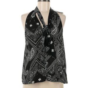 H&M Sleeveless Halter Top Blouse Paisley‎ Bandana Print